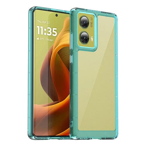 Funda Híbrida Acrílico TPU para Motorola Moto G85 Serie Colorida (Azul Transparente)