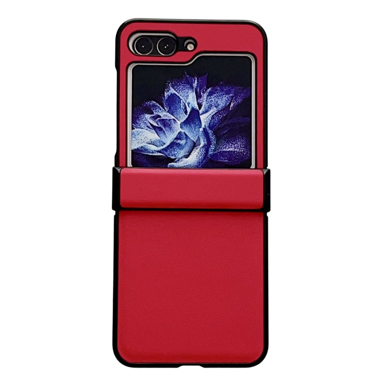 Para Samsung Galaxy Z Flip5 Pure Color Bisagra Funda para teléfono a prueba de golpes (Rojo)