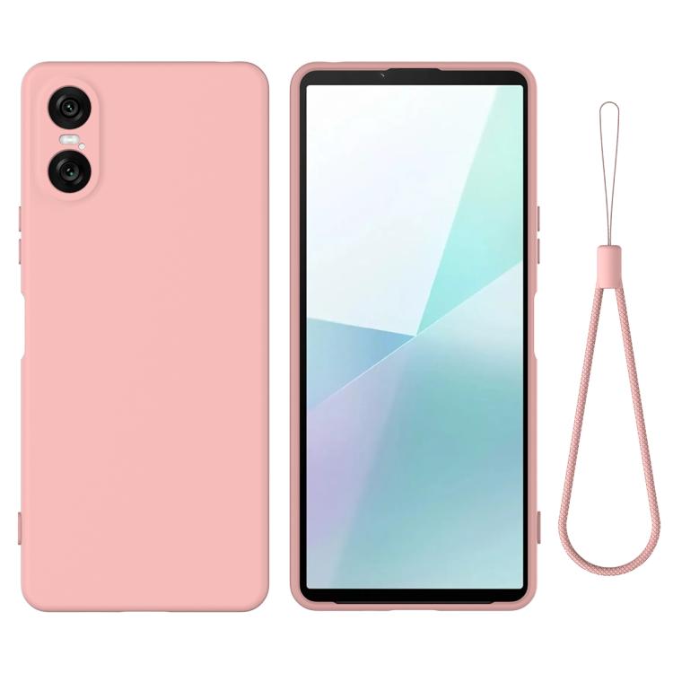 Funda de Silicona Líquida para Sony Xperia 10 Vi a Prueba de Golpes (Rosa)