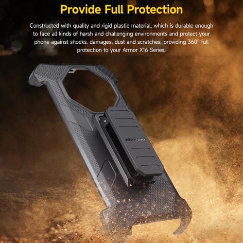 Funda trasera con clip y mosquetón para Ulefone Armor X16/X16 Pro (negra)