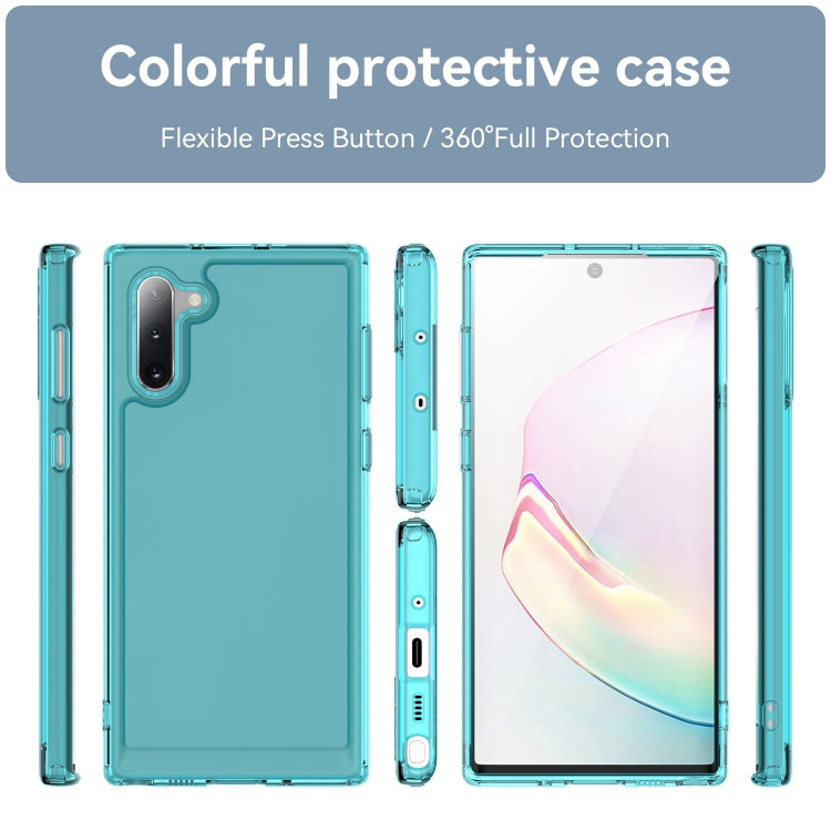 Para Samsung Galaxy Note10 Candy Series TPU Phone Case (Azul transparente)