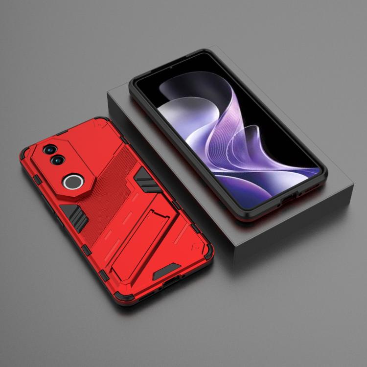 Funda 2 En 1 de PC + TPU con Soporte para Vivo V50 5G Global Punk Armor (Roja)