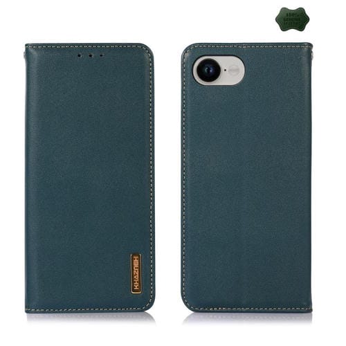 Funda para iPhone 16E Piel de Vaca con Capa Superior de Napa Khazneh (Verde)