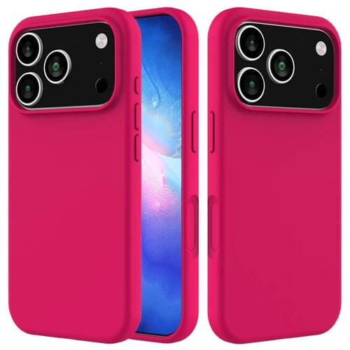 Funda de silicona de color sólido para iPhone 17 Pro Max (rosa rojo)