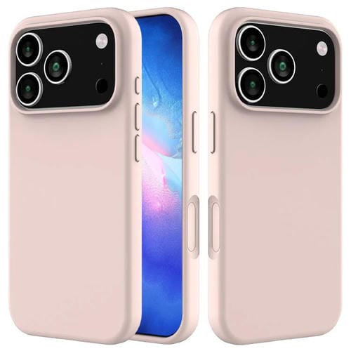 Funda de silicona de color sólido para iPhone 17 Pro Max (rosa arena)