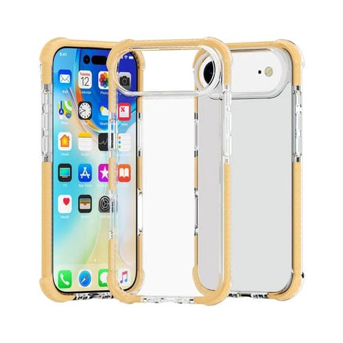 Funda híbrida de acrílico TPU a prueba de golpes con cuatro esquinas para iPhone 17 Air (dorada)