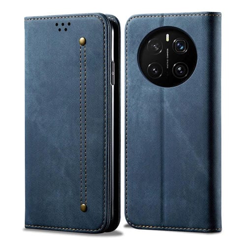 Funda de Cuero con Tapa y Textura Vaquera para Honor Magic7 Pro (Azul)