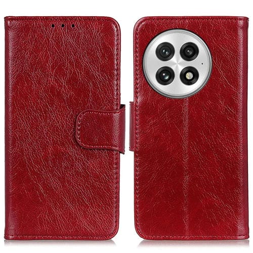 Funda de Cuero Textura Nappa para OnePlus Nord 13 (Rojo)