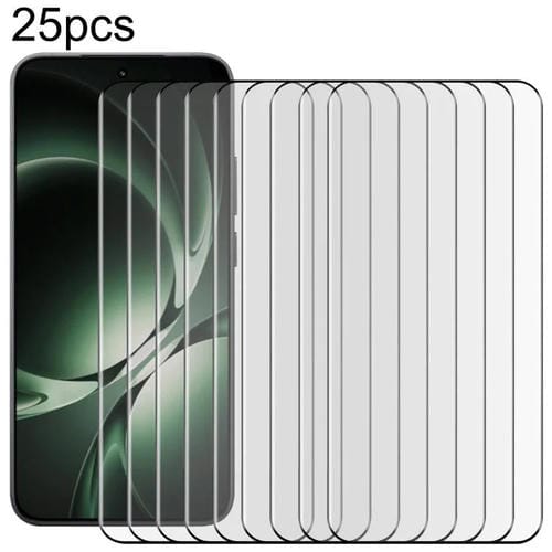 25 protectores de pantalla de vidrio templado con borde curvo 3D 9H HD para Redmi K80 Ultra (negro)
