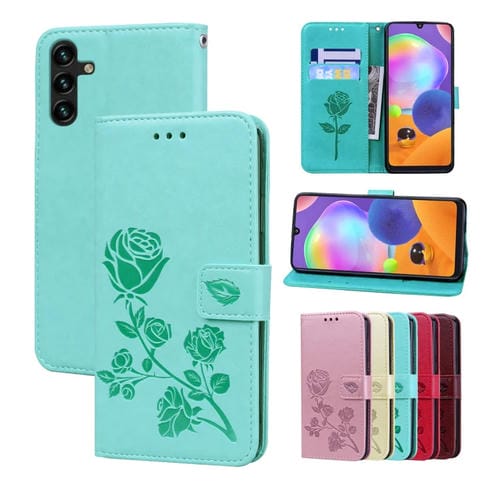 Funda para Teléfono Samsung Galaxy A04 / A04S Cuero Pu con Tapa en Relieve (Verde)