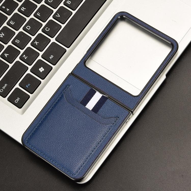 Funda Trasera con Ranuras para Tarjetas para Tecno Phantom V Flip2 (Azul)