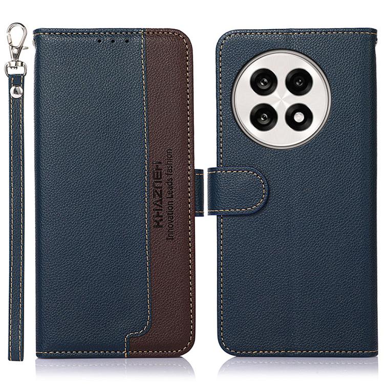 Funda de Cuero Khazneh Rfid para OnePlus Ace 5 Pro / Ace 5 / 13R (Azul)
