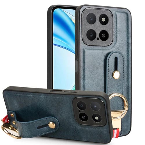 Funda de Cuero con Correa para El Hombro para Honor X5B 4G y X5B Plus 4G (Azul)