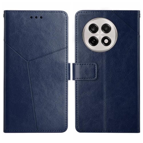 Funda de Cuero con Tapa y Patrón en Forma de y para OnePlus 13R (Azul)