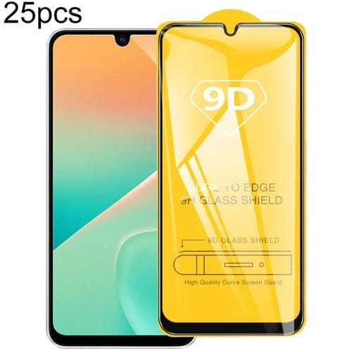 PelĂcula de vidrio templado 9D con pegamento completo para Samsung Galaxy F36 5G, 25 unidades