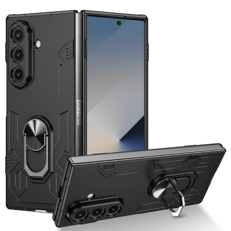 Funda protectora mate con anillo antigolpes y protección UV para Samsung Galaxy Z Fold7 5G (negra)