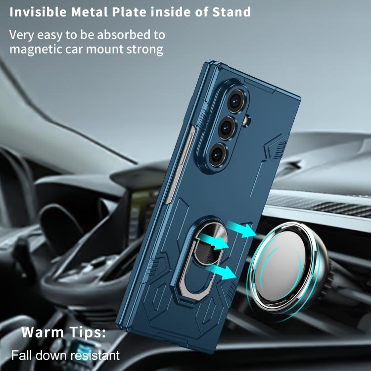 Funda mate antigolpes con protección UV para Samsung Galaxy Z Fold7 5G (azul oscuro)