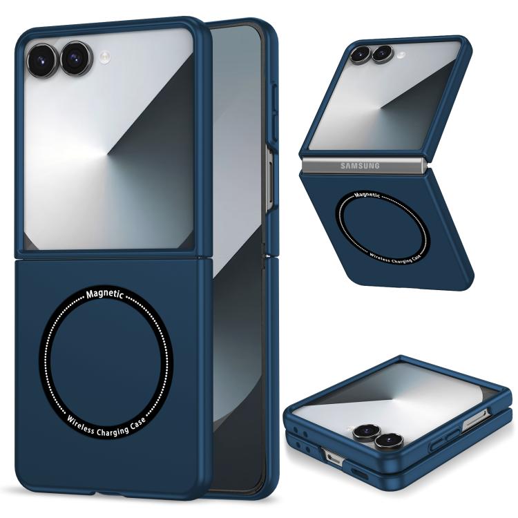 Funda con anillo de protección para Samsung Galaxy Z Flip7 5G (azul oscuro)