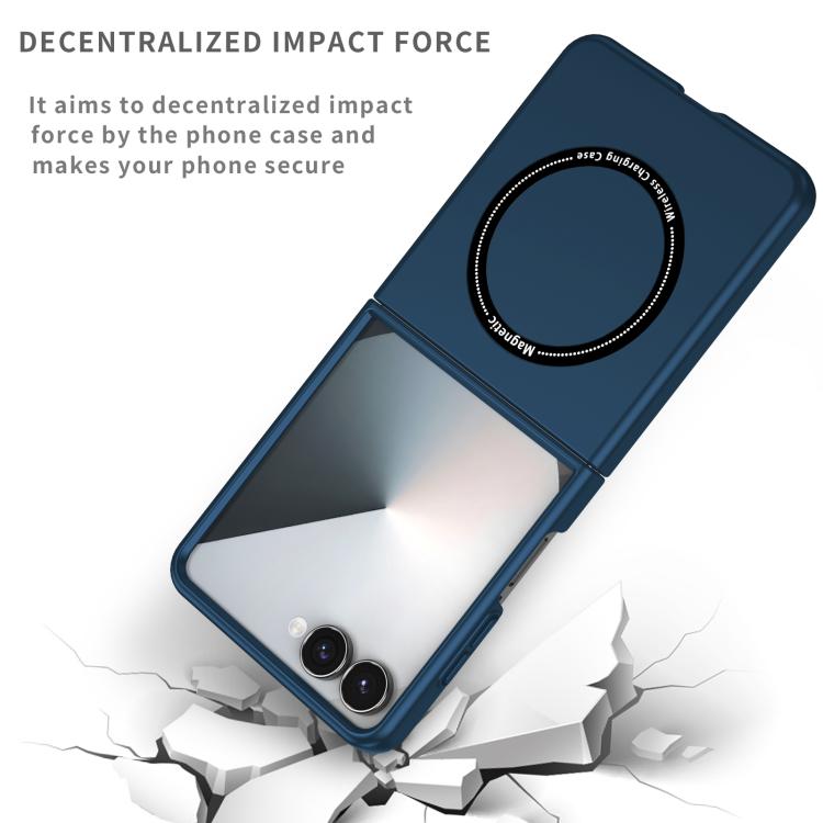Funda con anillo de protección para Samsung Galaxy Z Flip7 5G (azul oscuro)