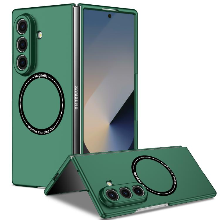 Funda protectora con anillo para Samsung Galaxy Z Fold7 5G (verde oscuro)