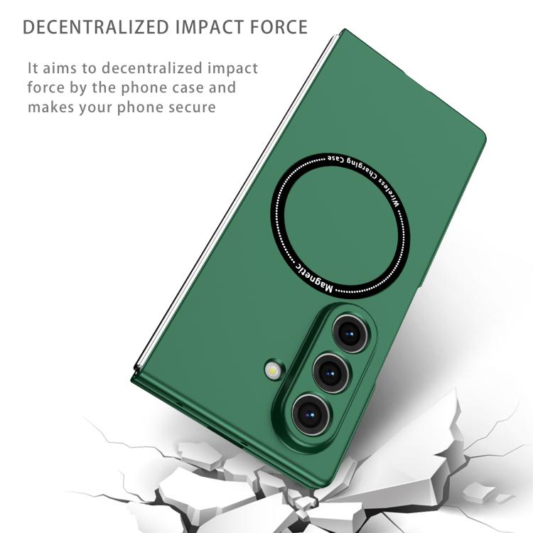Funda protectora con anillo para Samsung Galaxy Z Fold7 5G (verde oscuro)