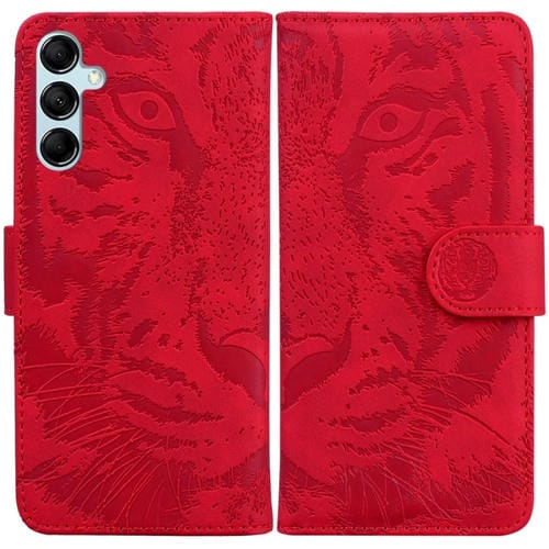 Funda de Teléfono Samsung Galaxy A15 Cuero con Tapa Patrón Tigre (Rojo)