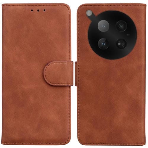 Funda de cuero con tapa para Infinix Zero 40 4G/5G, color puro y tacto suave (marrón)