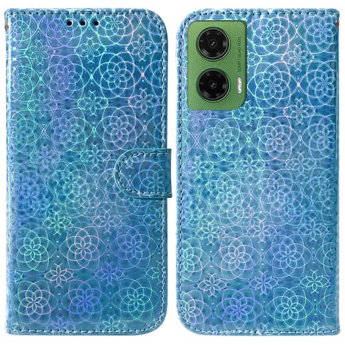 Funda de Cuero con Hebilla Magnética para Motorola Moto G35 (Azul)