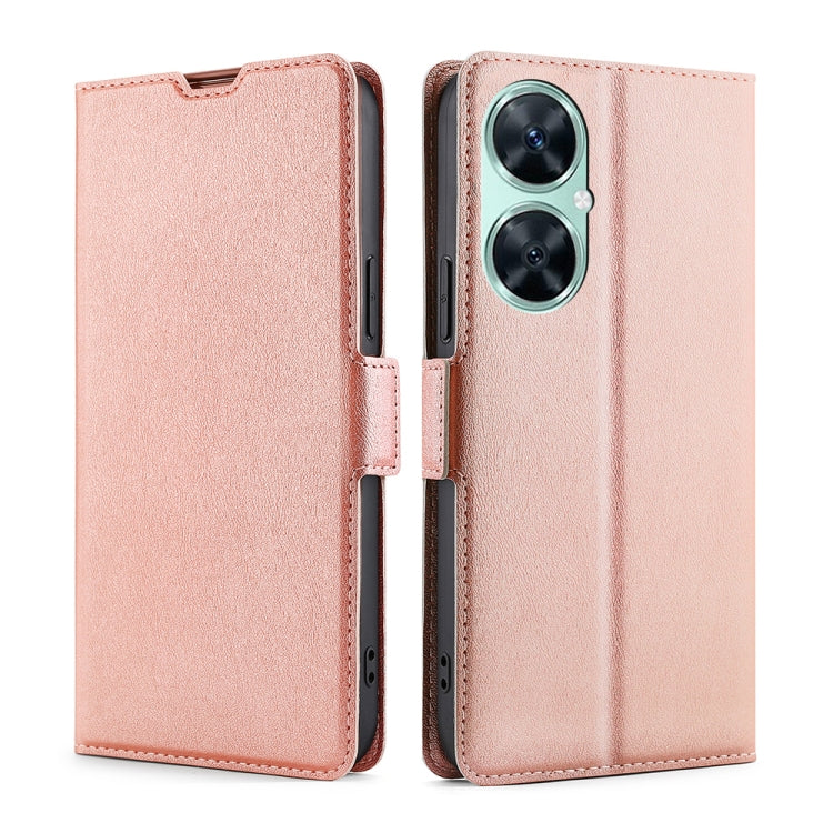 Estuche de Cuero para Huawei Enjoy 60 Pro / Nova 11I con Tapa Horizontal y Hebilla Lateral (Oro Rosa)