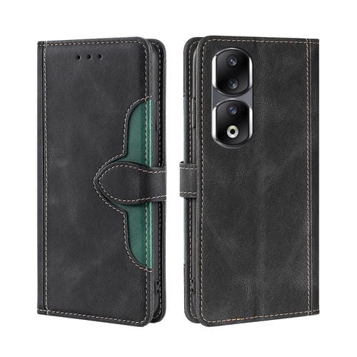 Funda de Cuero para Honor 90 Pro 5G con Hebilla Magnética y Skin Feel (Negro)