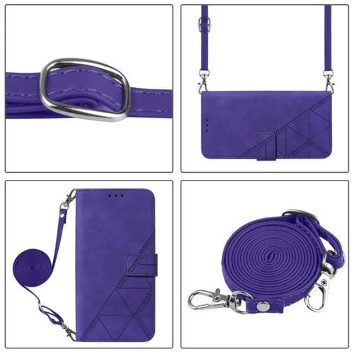 Funda de cuero con relieve 3D para Tecno Pop 10 (morado)