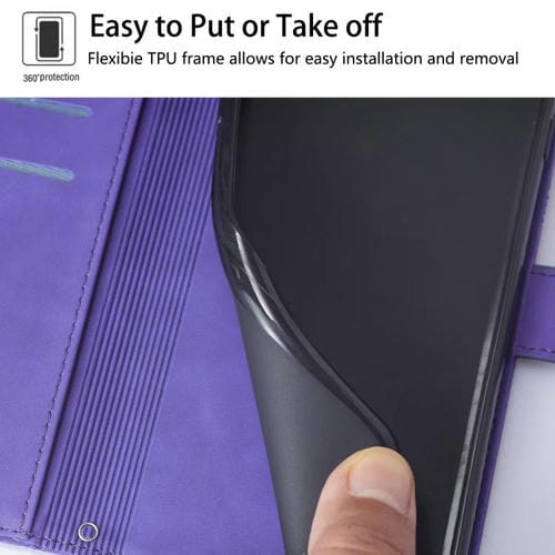 Funda de cuero con relieve 3D para Tecno Pop 10 (morado)