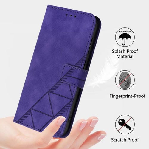 Funda de cuero con relieve 3D para Tecno Pop 10 (morado)
