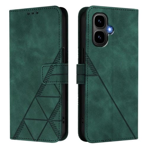 Funda de cuero con relieve 3D para Tecno Pop 10 (Verde oscuro)