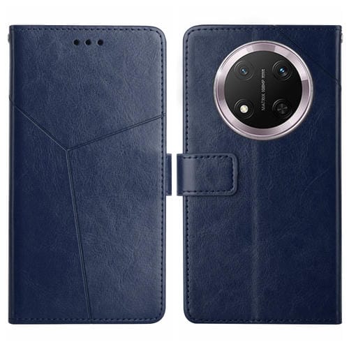 Funda de Cuero con Tapa y PatrĂłn en Forma de y para Honor X9C (Azul)
