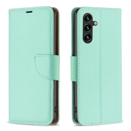 Funda de Cuero para Samsung Galaxy A35 Litchi Texture Flip Pure Color (Verde)