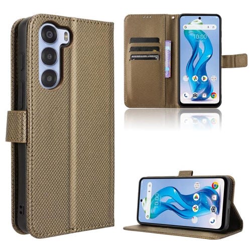 Funda de Cuero Textura de Diamante para ZTE Nubia S 5G A403Zt (Marrón)