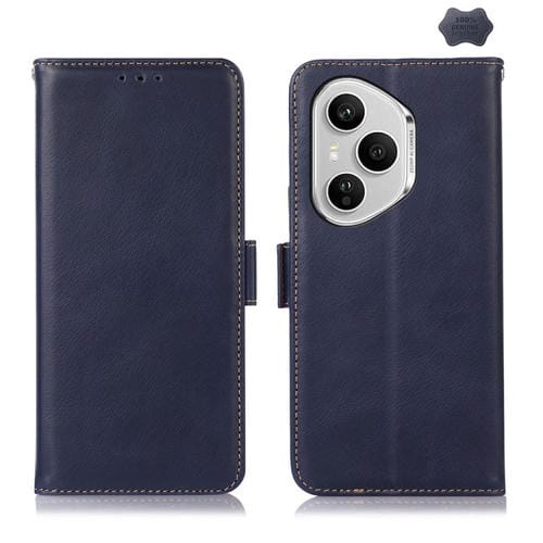 Funda de piel de vacuno Crazy Horse de 160,8 mm para Honor 400 Pro Global (azul)