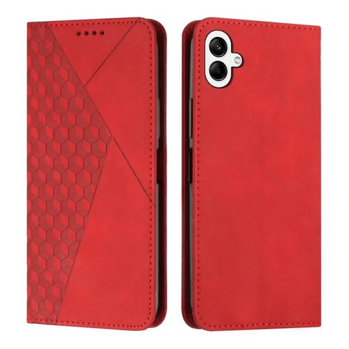 Funda para Samsung Galaxy A05 Diamond Splicing Skin Feel Cuero Magnética (Rojo)