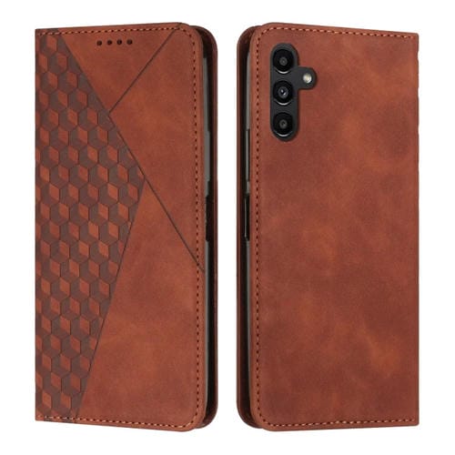 Funda de Teléfono Samsung Galaxy A15 Diamond Splicing Skin Feel Cuero Magnético (Marrón)
