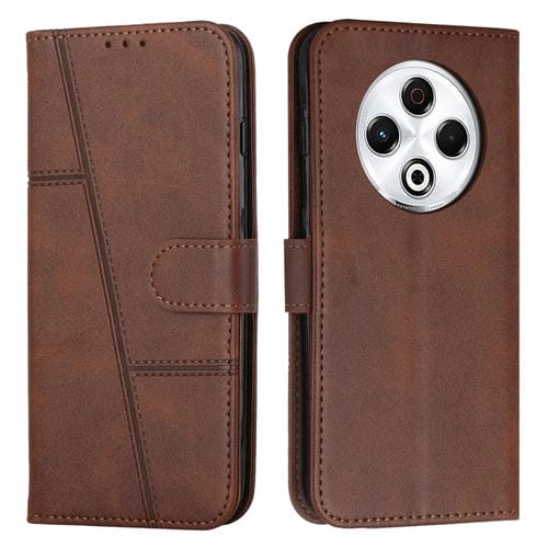 Funda de Cuero Textura Becerro con Hebilla para Tecno Spark 30 4G (Marrón)