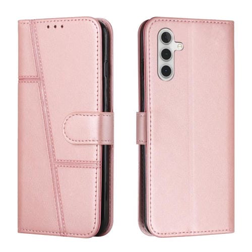 Funda de piel con hebilla y textura de becerro para Samsung Galaxy A17/A26 5G (oro rosa)