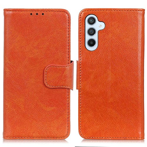 Funda para Samsung Galaxy A35 Cuero Textura de Napa (Naranja)