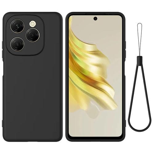 Funda de Silicona Líquida para Tecno Spark 20 Pro 5G a Prueba de Golpes (Negro)