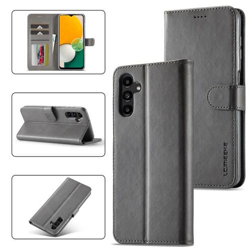 Funda para Teléfono Samsung Galaxy A15 Lc.Imeeke Cuero Textura de Becerro (Gris)