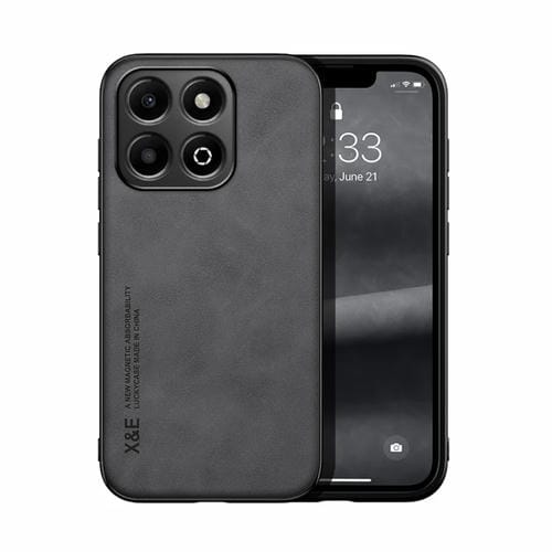 Funda de Cuero Magnética para Honor X6B con Tacto de Piel (Gris Oscuro)