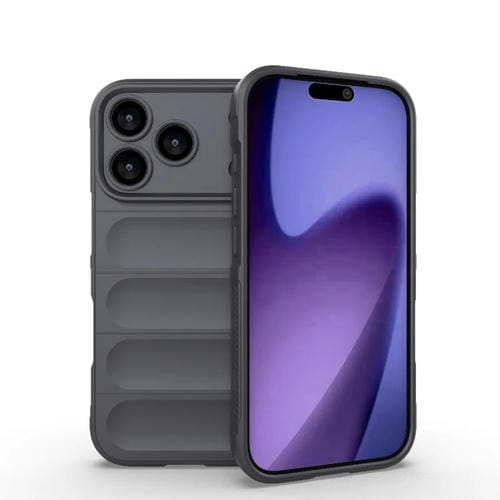 Funda de TPU + franela Magic Shield para iPhone 17 Pro (gris oscuro)