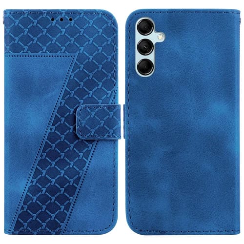 Funda para Samsung Galaxy A15 Cuero Relieve Forma de 7 (Azul)