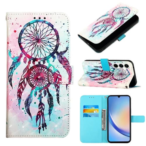 Funda para teléfono Samsung Galaxy A35 5G cuero tapa horizontal pintura 3D campanas de viento