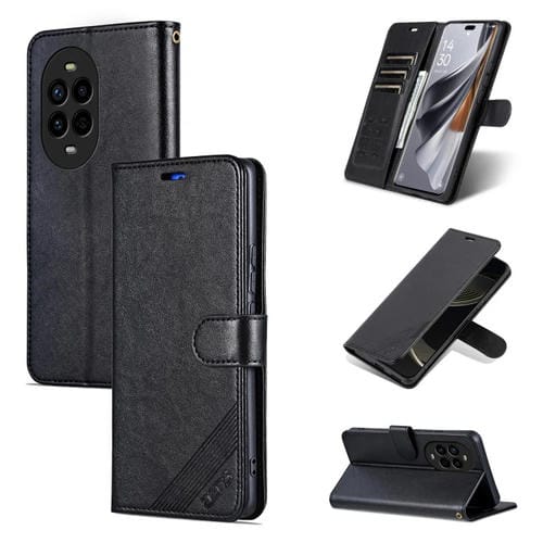 Funda de Cuero Azns con Tapa y Textura Piel de Oveja para Huawei Nova13 Pro (Negra)